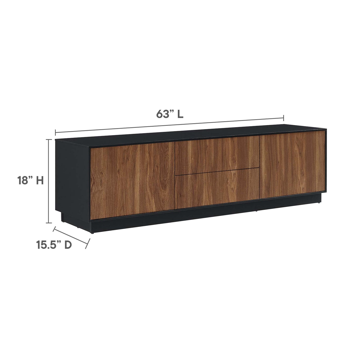 Modway - Holden 63? TV Stand by Modway  Living Room Decor Brown - EEI-6598-BLK-WAL