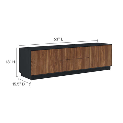 Modway - Holden 63? TV Stand by Modway  Living Room Decor Brown - EEI-6598-BLK-WAL