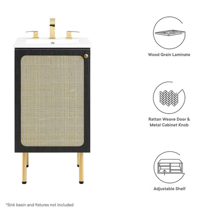 Modway Outlet Chaucer 18" Bathroom Vanity Cabinet (Sink Basin Not Included) by Modway  Bathroom Furniture Black - EEI-6600-BLK