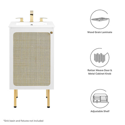 Modway Outlet Chaucer 18" Bathroom Vanity Cabinet (Sink Basin Not Included) by Modway  Bathroom Furniture White - EEI-6600-WHI