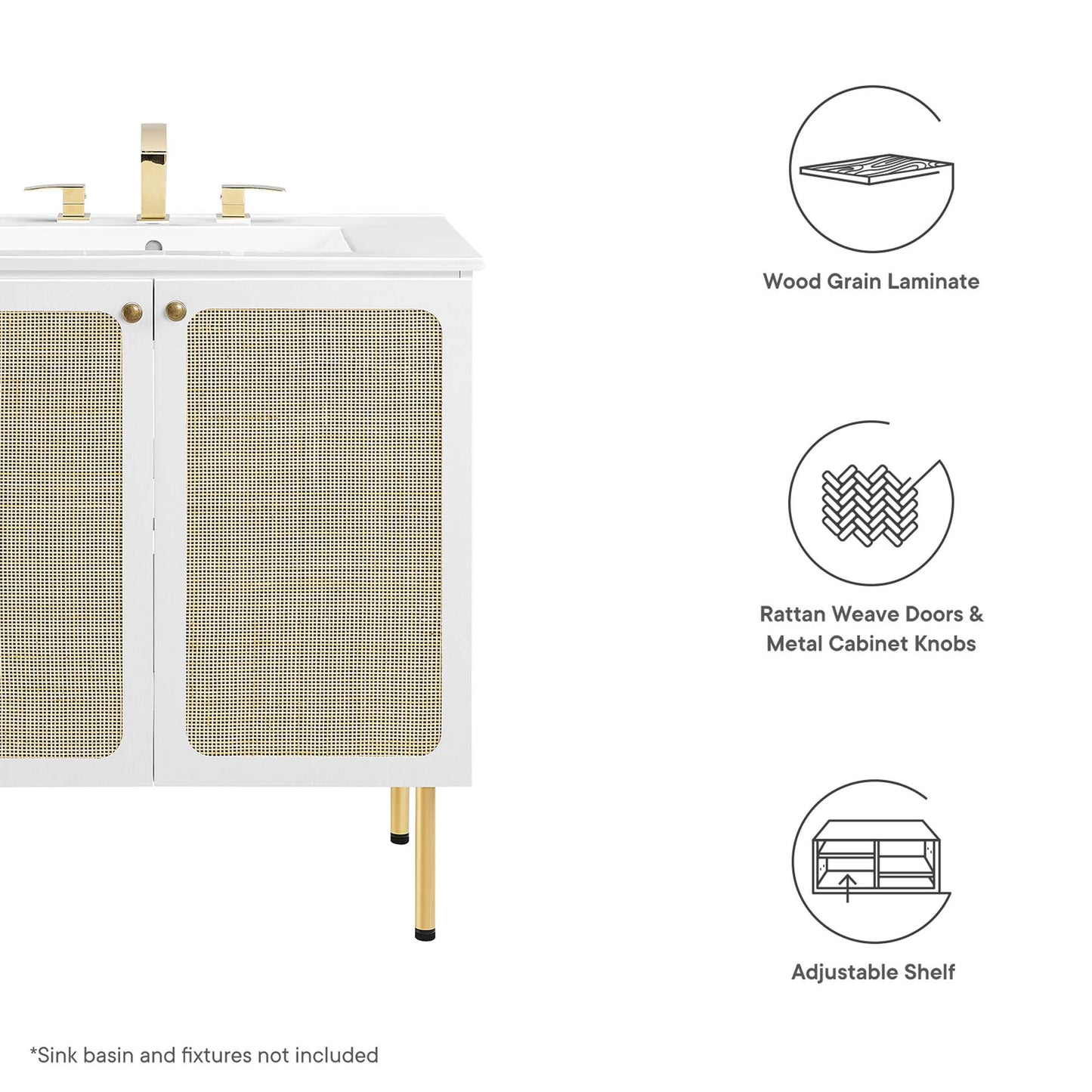 Modway Outlet Chaucer 30" Bathroom Vanity Cabinet (Sink Basin Not Included) by Modway  Bathroom Furniture White - EEI-6602-WHI