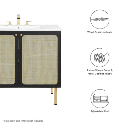 Modway Outlet Chaucer 36" Bathroom Vanity Cabinet (Sink Basin Not Included) by Modway  Bathroom Furniture Black - EEI-6603-BLK