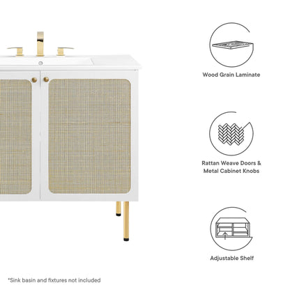 Modway Outlet Chaucer 36" Bathroom Vanity Cabinet (Sink Basin Not Included) by Modway  Bathroom Furniture White - EEI-6603-WHI