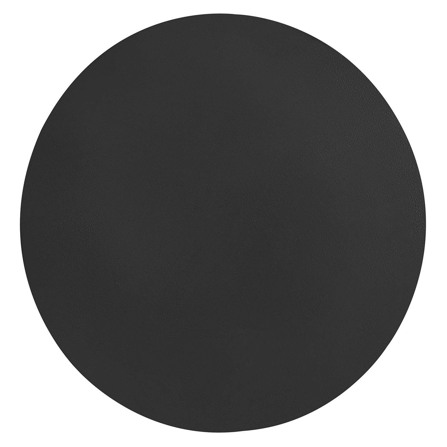 Round black side table with a textured surface and matte finish.