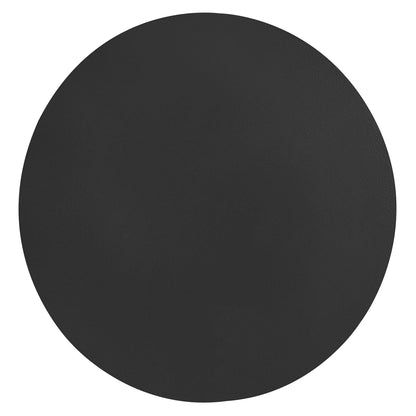 Round black side table with a textured surface and matte finish.