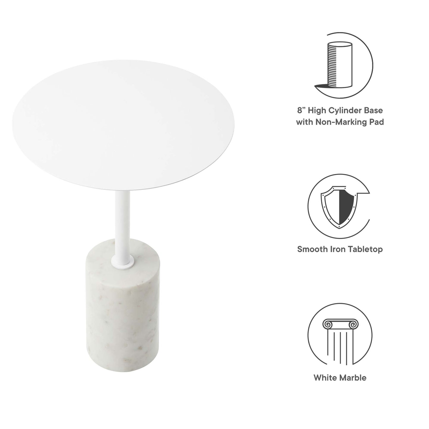 Modway - Lyric Round Side Table by Modway  Living Room Tables White - EEI-6605-WHI-WHI