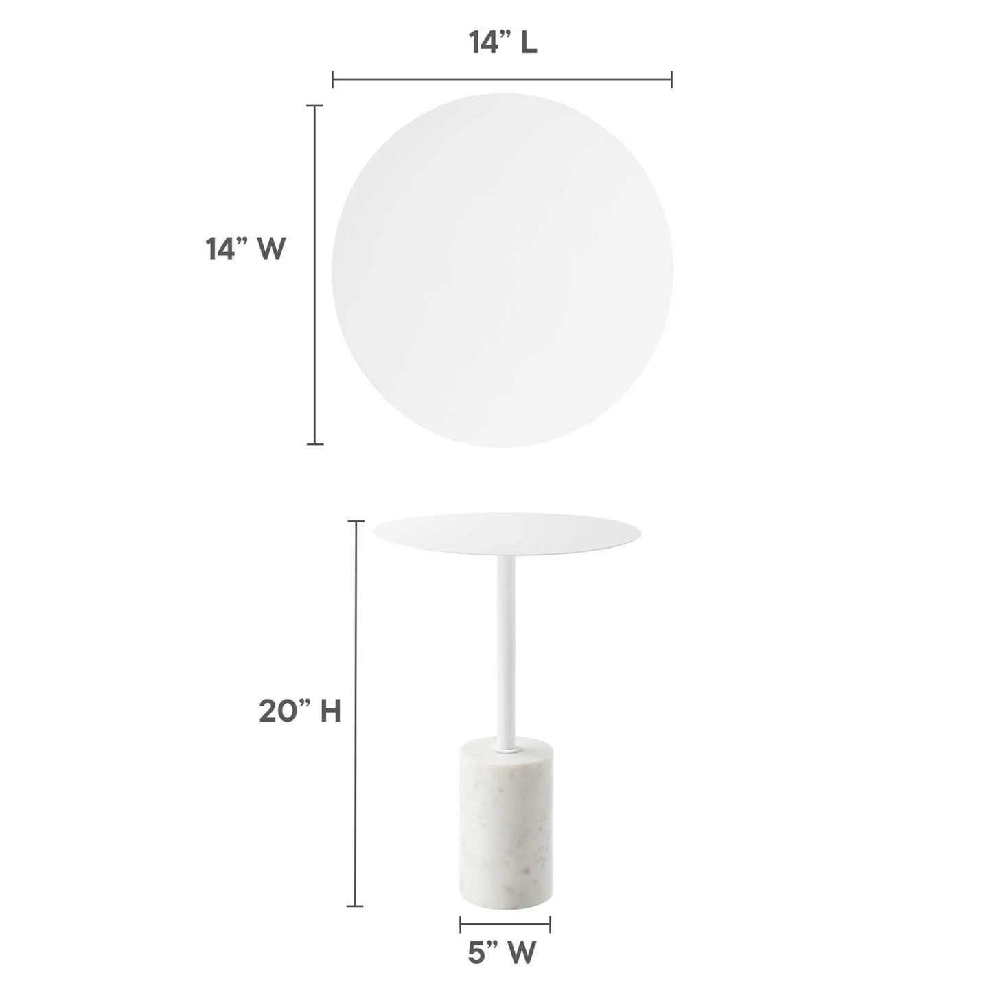 Modway - Lyric Round Side Table by Modway  Living Room Tables White - EEI-6605-WHI-WHI