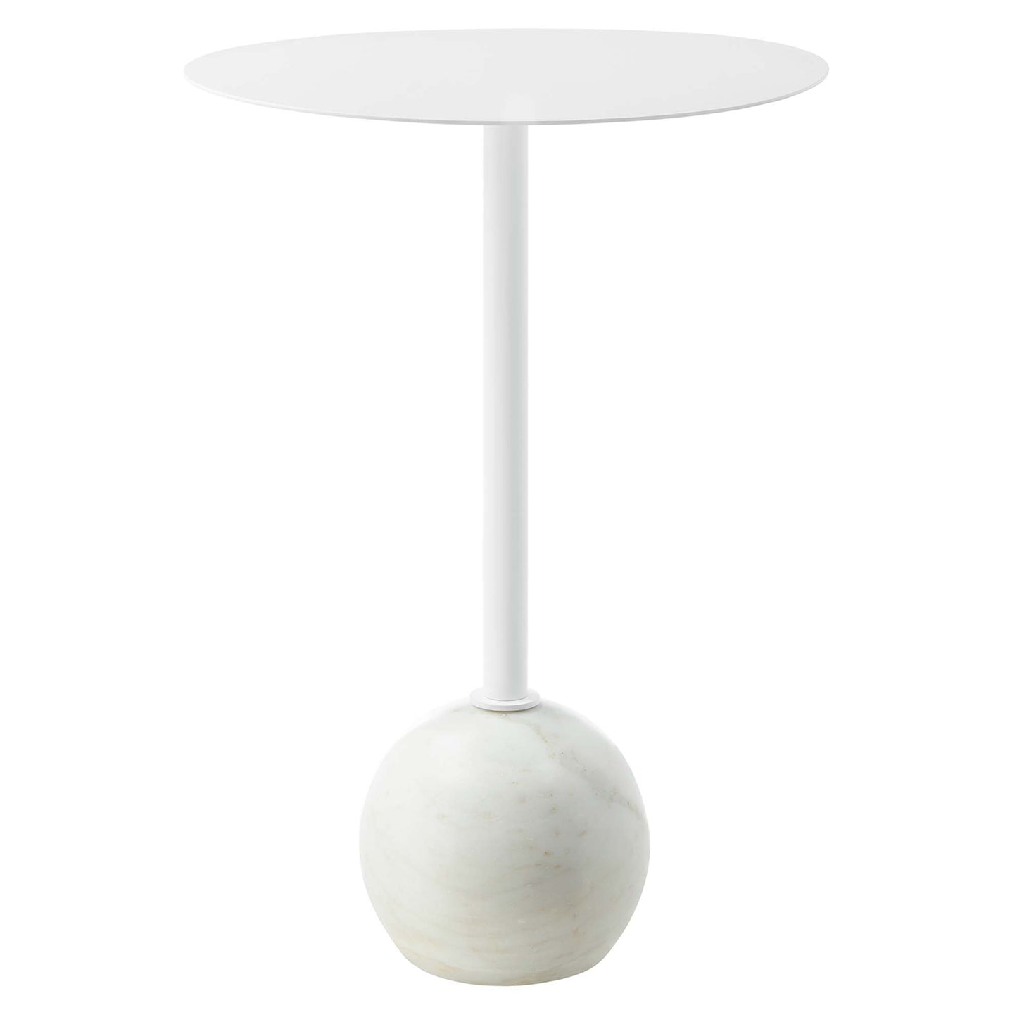 Modway - Aliza Round White Marble Side Table by Modway  Living Room Tables White - EEI-6606-WHI-WHI
