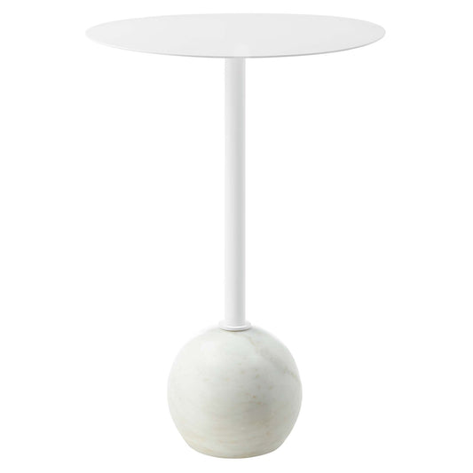 Modway - Aliza Round White Marble Side Table by Modway  Living Room Tables White - EEI-6606-WHI-WHI