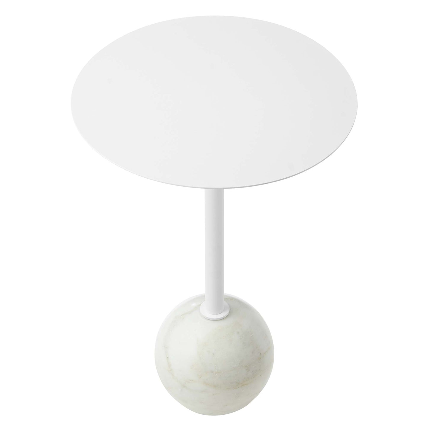 Modway - Aliza Round White Marble Side Table by Modway  Living Room Tables White - EEI-6606-WHI-WHI