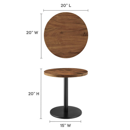 Modway - Viva Round Acacia Wood Side Table by Modway  Living Room Tables Black - EEI-6610-BLK-LOC