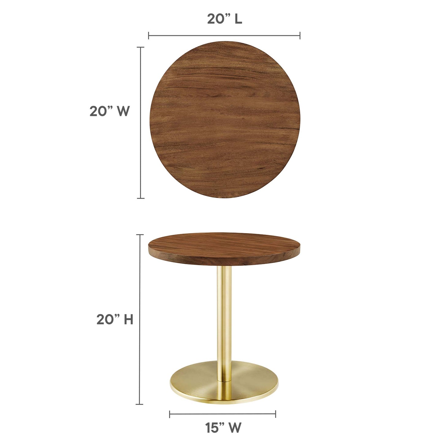 Modway - Viva Round Acacia Wood Side Table by Modway  Living Room Tables Brown - EEI-6610-BRA-LOC