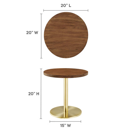 Modway - Viva Round Acacia Wood Side Table by Modway  Living Room Tables Brown - EEI-6610-BRA-LOC