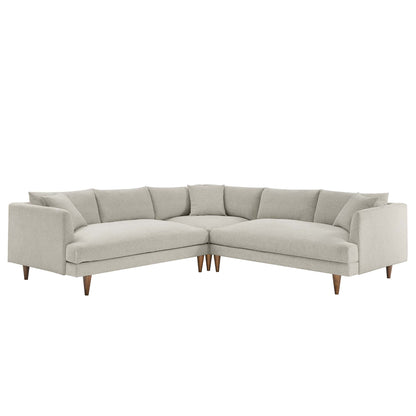 Modway - Zoya 3 Piece Down Filled Overstuffed Sectional Sofa by Modway  Living Room Sofas and Armchairs White - EEI-6613-HEI