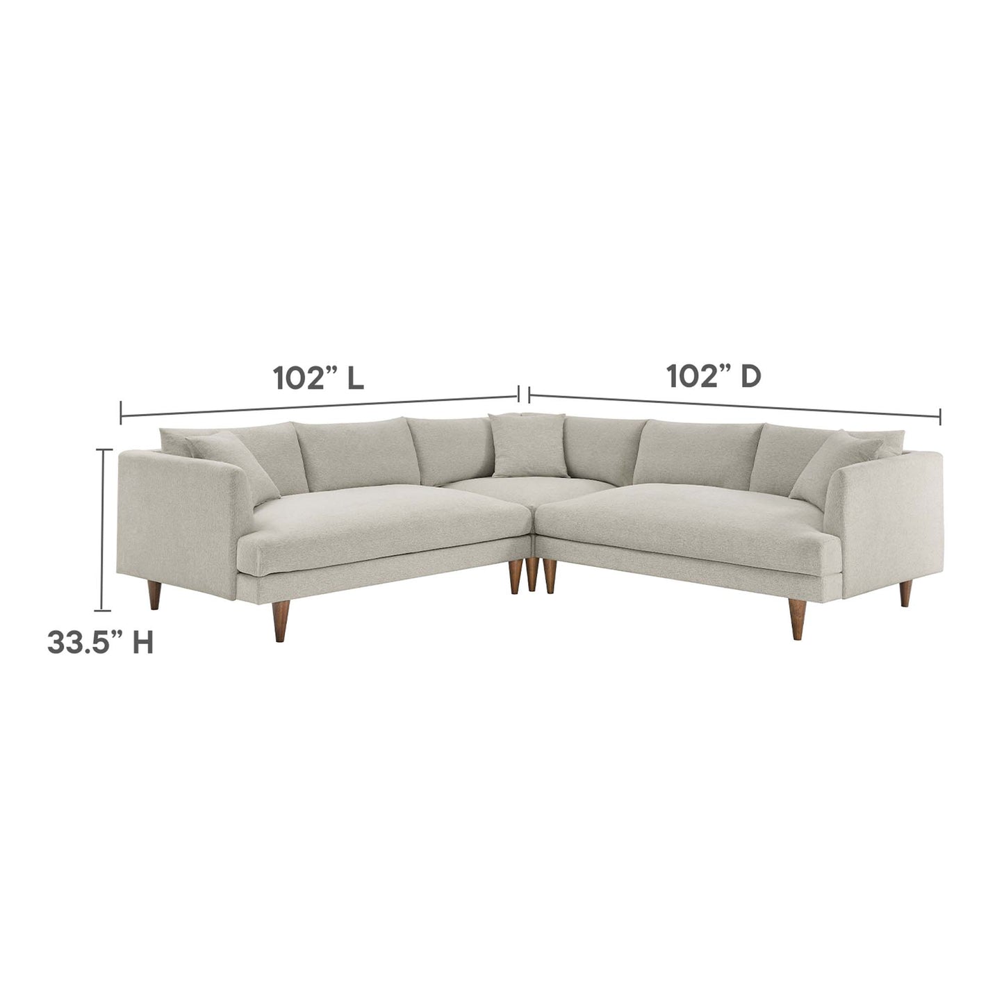 Modway - Zoya 3 Piece Down Filled Overstuffed Sectional Sofa by Modway  Living Room Sofas and Armchairs White - EEI-6613-HEI