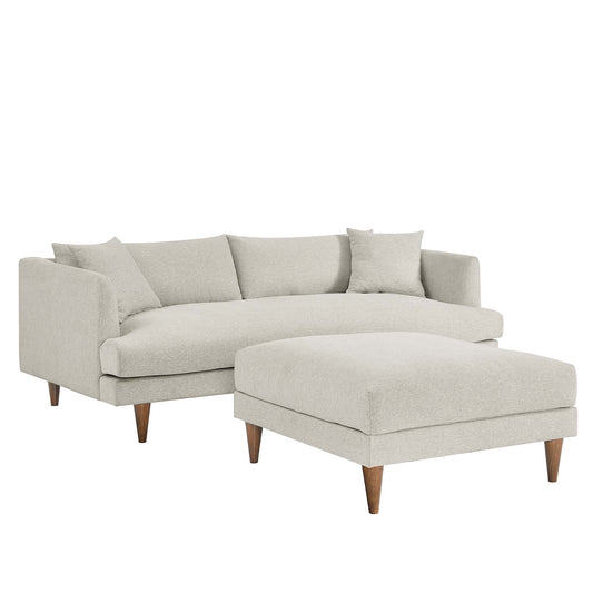 Modway - Zoya Down Filled Overstuffed Sofa and Ottoman Set by Modway  Living Room Sofas and Armchairs White - EEI-6614-HEI