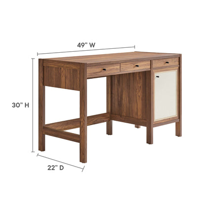 Modway - Capri 49" Wood Grain Office Desk by Modway  Office Furniture Computer Desks Brown - EEI-6617-WAL