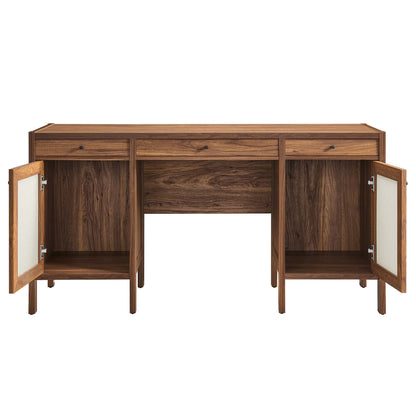 Modway - Capri 58" Wood Grain Office Desk by Modway  Office Furniture Computer Desks Brown - EEI-6618-WAL