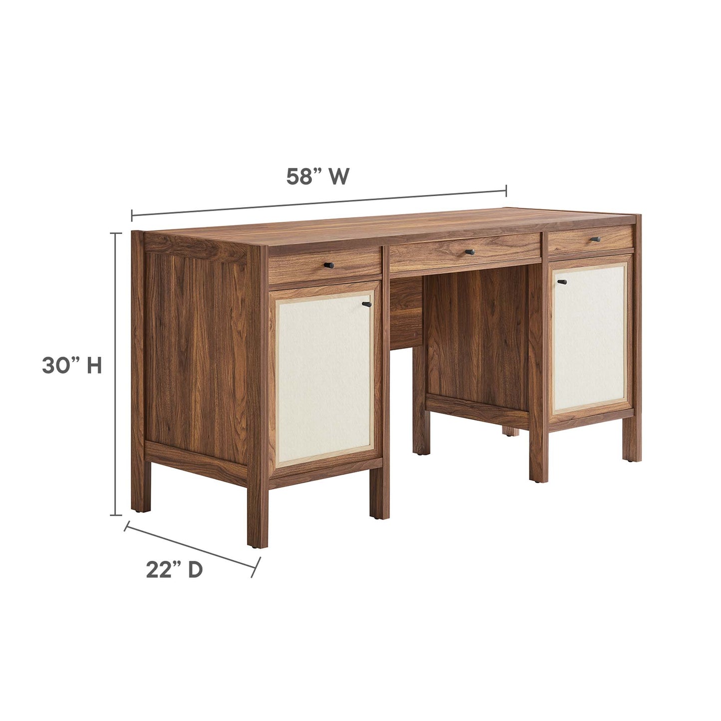 Modway - Capri 58" Wood Grain Office Desk by Modway  Office Furniture Computer Desks Brown - EEI-6618-WAL