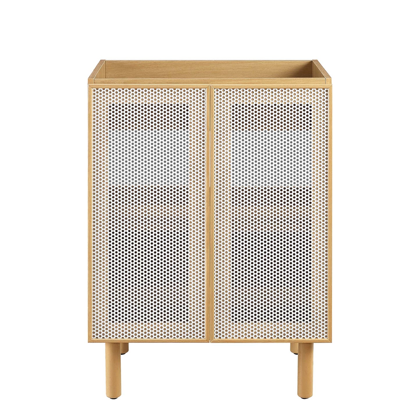 Modway - Calla 24" Perforated Metal Bathroom Vanity Cabinet (Sink Basin Not Included) by Modway  Bathroom Vanities Brown - EEI-6621-OAK