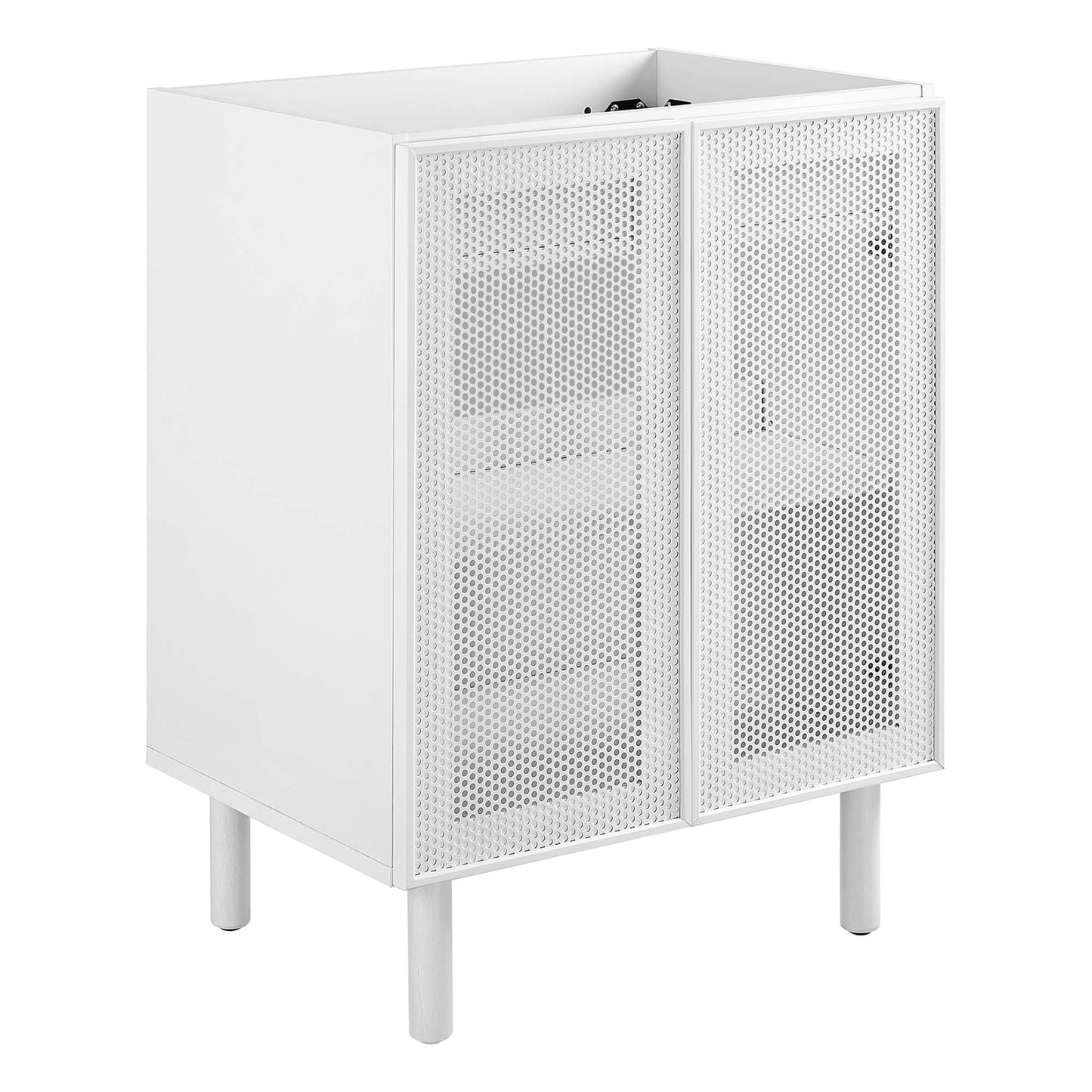 Modway - Calla 24" Perforated Metal Bathroom Vanity Cabinet (Sink Basin Not Included) by Modway  Bathroom Vanities White - EEI-6621-WHI