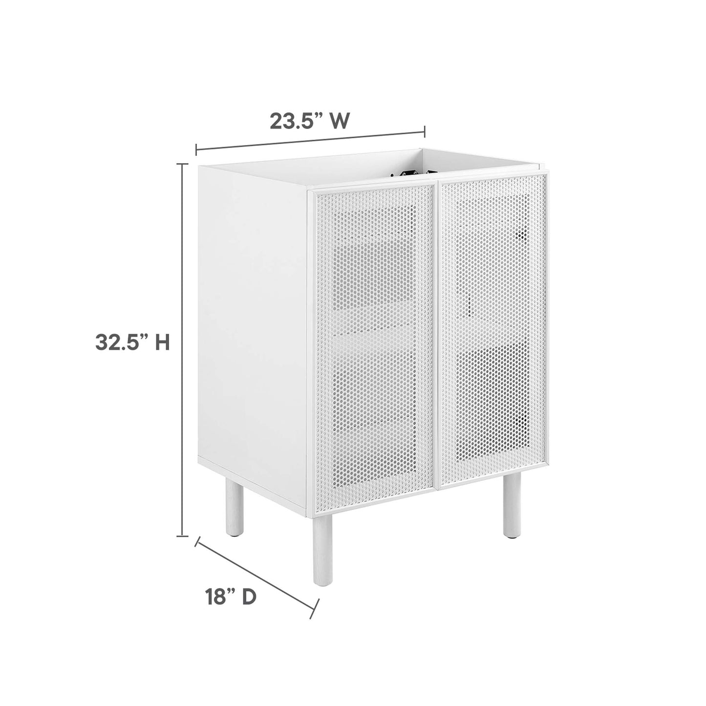 Modway - Calla 24" Perforated Metal Bathroom Vanity Cabinet (Sink Basin Not Included) by Modway  Bathroom Vanities White - EEI-6621-WHI