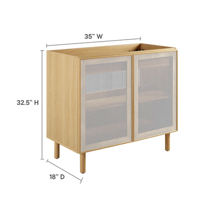 Modway - Calla 36" Perforated Metal Bathroom Vanity Cabinet (Sink Basin Not Included) by Modway  Bathroom Vanities Brown - EEI-6622-OAK