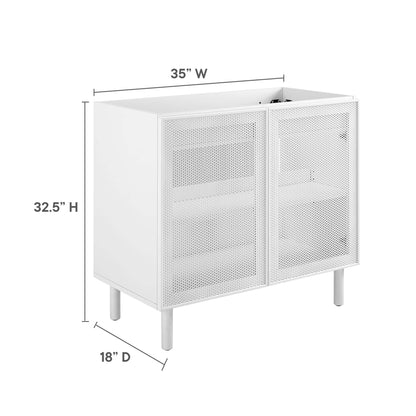Modway - Calla 36" Perforated Metal Bathroom Vanity Cabinet (Sink Basin Not Included) by Modway  Bathroom Vanities White - EEI-6622-WHI