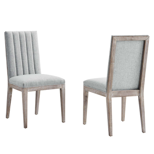 Modway Outlet Maisonette French Vintage Tufted Fabric Dining Side Chairs Set of 2 by Modway  Bar and Dining Furniture Light Gray - EEI-6623-LGR