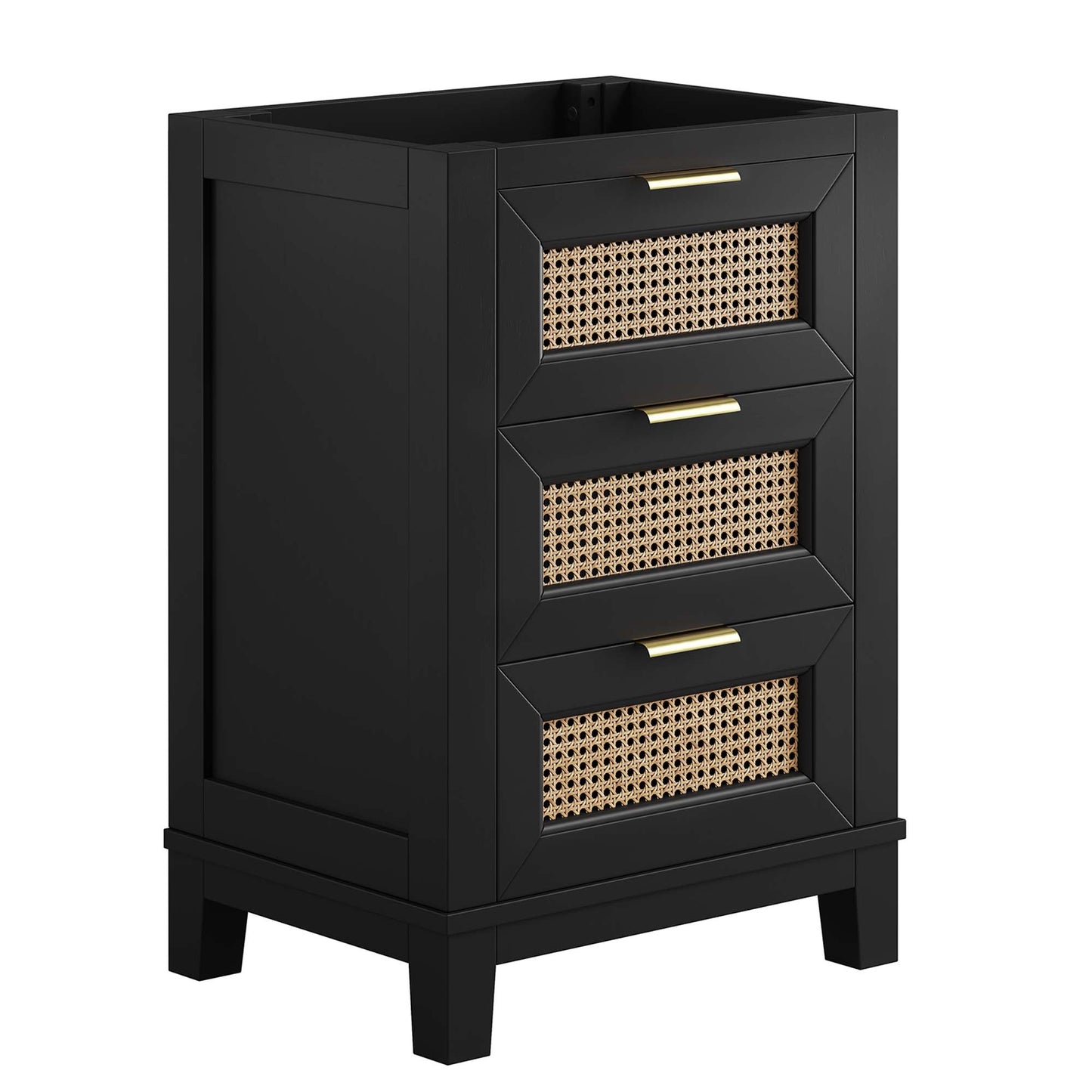 Modway - Dixie 24? Solid Wood Bathroom Vanity Cabinet (Sink Basin Not Included) by Modway  Bathroom Vanities Black - EEI-6625-BLK