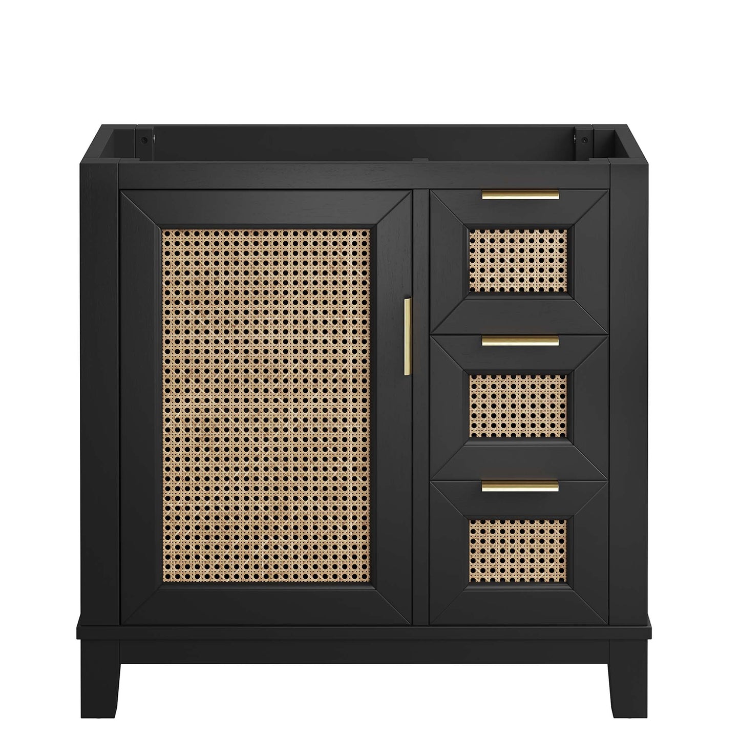 Modway - Dixie 36? Solid Wood Bathroom Vanity Cabinet (Sink Basin Not Included) by Modway  Bathroom Vanities Black - EEI-6626-BLK