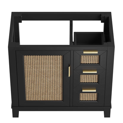 Modway - Dixie 36? Solid Wood Bathroom Vanity Cabinet (Sink Basin Not Included) by Modway  Bathroom Vanities Black - EEI-6626-BLK