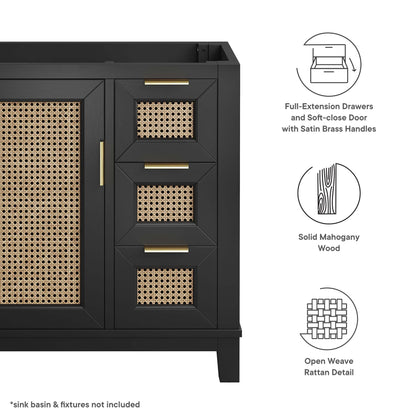 Modway - Dixie 36? Solid Wood Bathroom Vanity Cabinet (Sink Basin Not Included) by Modway  Bathroom Vanities Black - EEI-6626-BLK