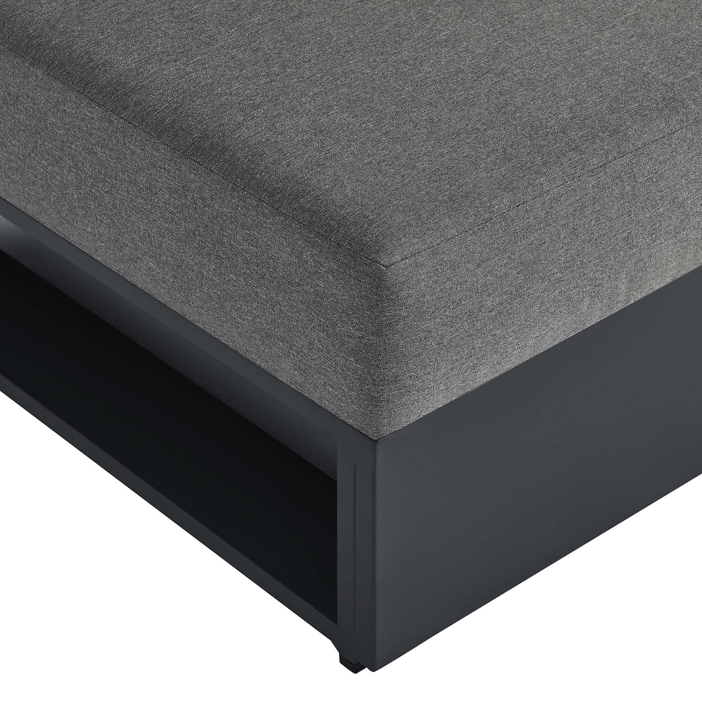 Modway - Tahoe Outdoor Patio Powder-Coated Aluminum Modular Armless Chair by Modway  Outdoor Furniture Sofa Sectionals Brown - EEI-6628-GRY-CHA