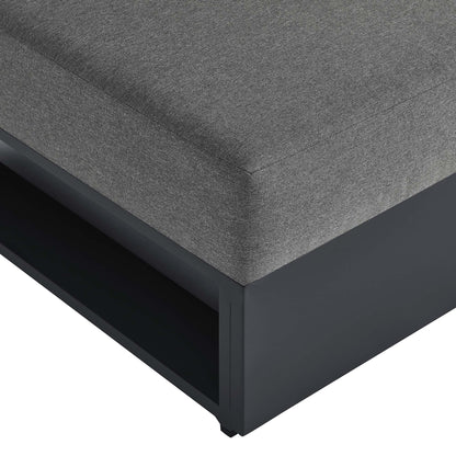 Modway - Tahoe Outdoor Patio Powder-Coated Aluminum Modular Armless Chair by Modway  Outdoor Furniture Sofa Sectionals Brown - EEI-6628-GRY-CHA