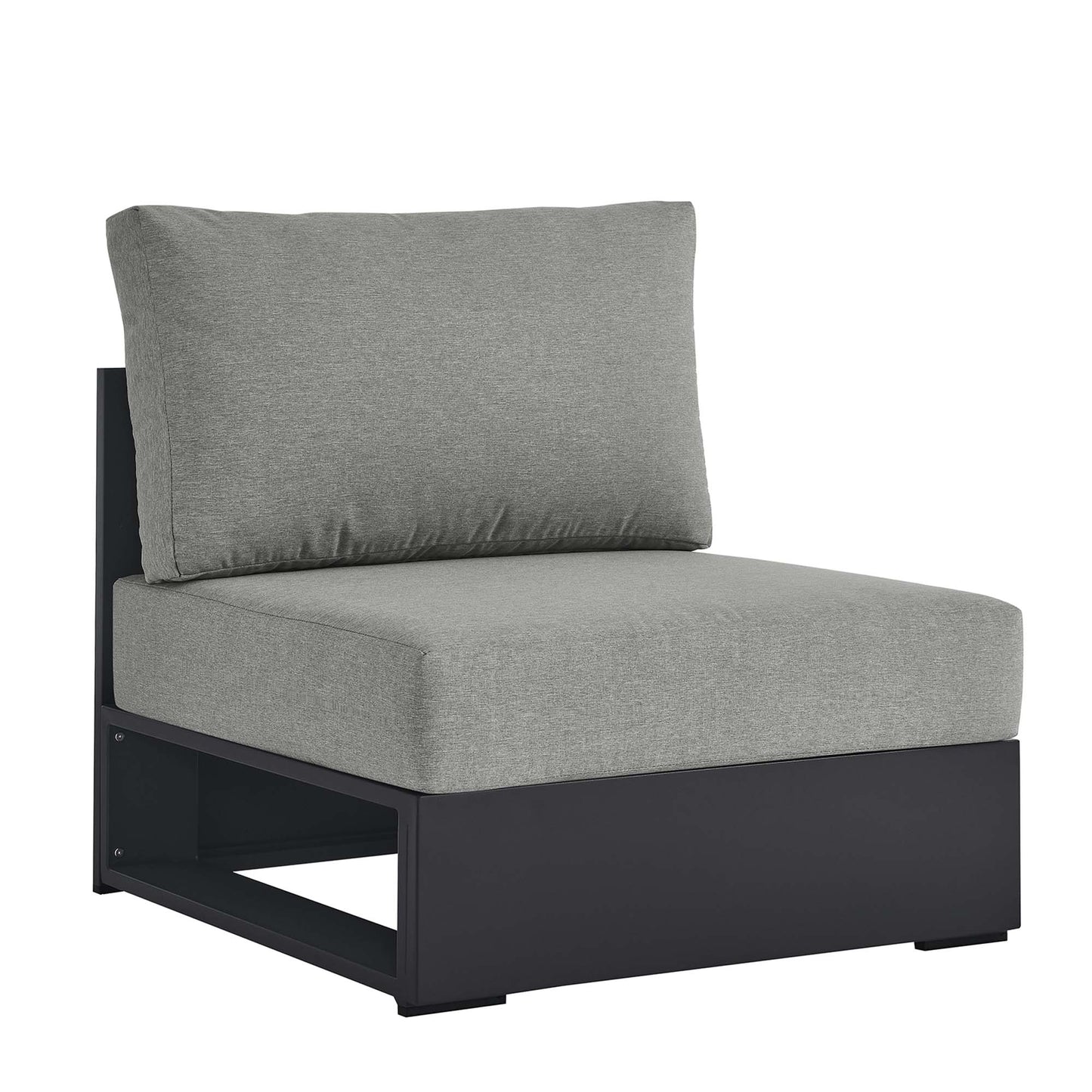 Modway - Tahoe Outdoor Patio Powder-Coated Aluminum Modular Armless Chair by Modway  Outdoor Furniture Sofa Sectionals Gray - EEI-6628-GRY-GRY