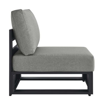 Modway - Tahoe Outdoor Patio Powder-Coated Aluminum Modular Armless Chair by Modway  Outdoor Furniture Sofa Sectionals Gray - EEI-6628-GRY-GRY