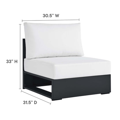 Modway - Tahoe Outdoor Patio Powder-Coated Aluminum Modular Armless Chair by Modway  Outdoor Furniture Sofa Sectionals White - EEI-6628-GRY-WHI