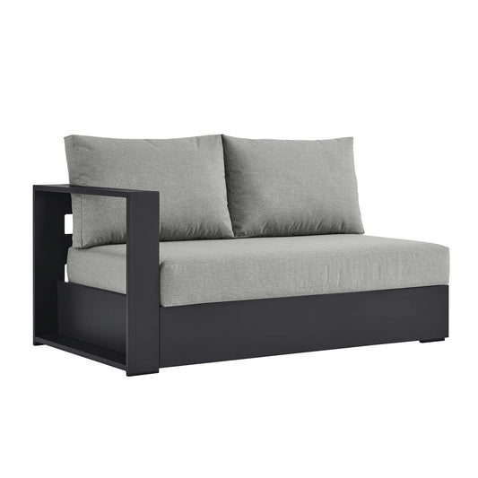 Modway - Tahoe Outdoor Patio Powder-Coated Aluminum Modular Left-Facing Loveseat by Modway  Outdoor Furniture Sofa Sectionals Gray - EEI-6629-GRY-GRY