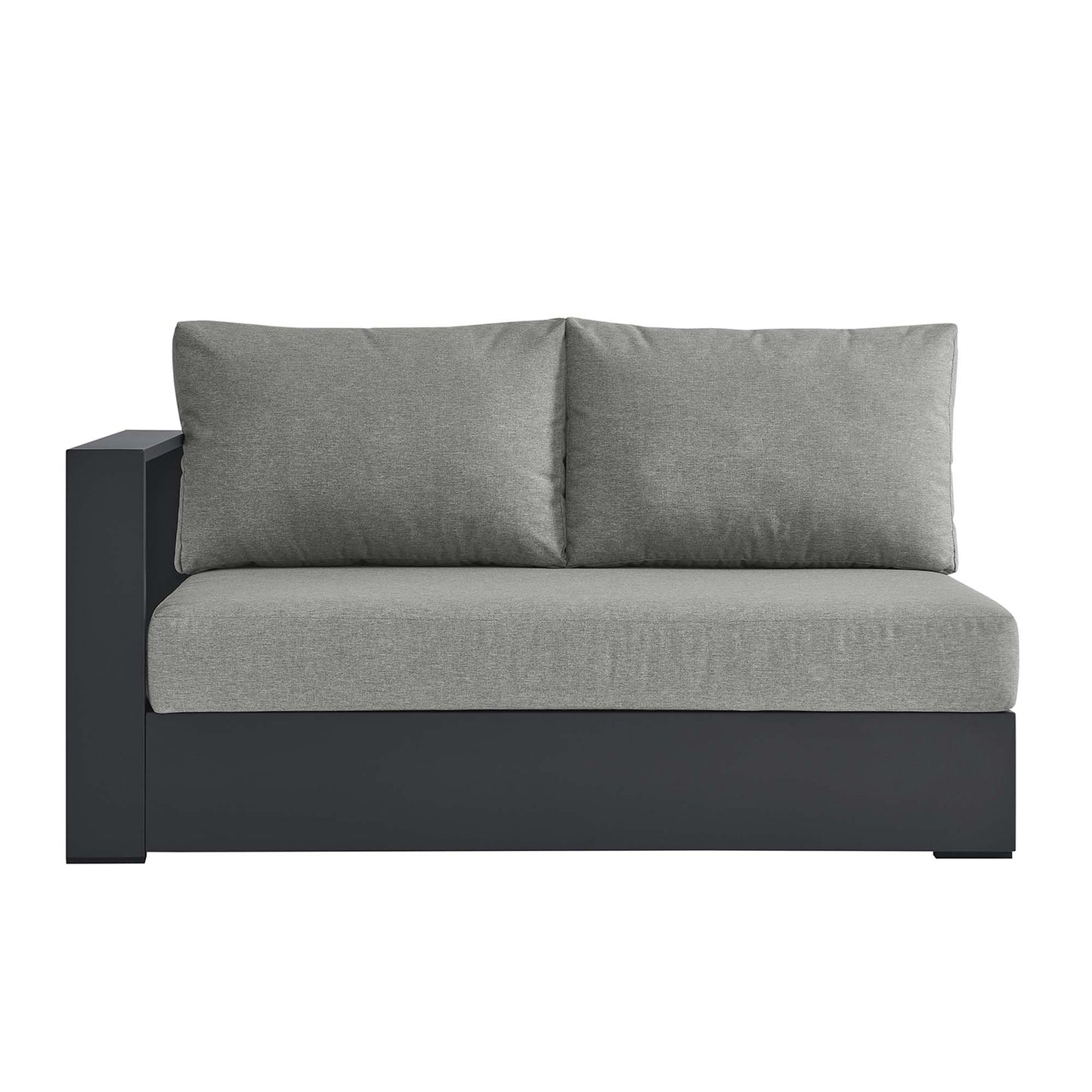 Modway - Tahoe Outdoor Patio Powder-Coated Aluminum Modular Left-Facing Loveseat by Modway  Outdoor Furniture Sofa Sectionals Gray - EEI-6629-GRY-GRY