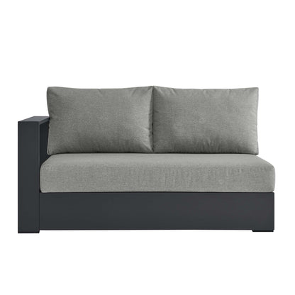 Modway - Tahoe Outdoor Patio Powder-Coated Aluminum Modular Left-Facing Loveseat by Modway  Outdoor Furniture Sofa Sectionals Gray - EEI-6629-GRY-GRY