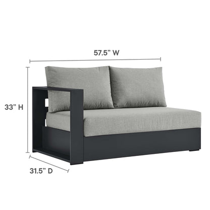 Modway - Tahoe Outdoor Patio Powder-Coated Aluminum Modular Left-Facing Loveseat by Modway  Outdoor Furniture Sofa Sectionals Gray - EEI-6629-GRY-GRY