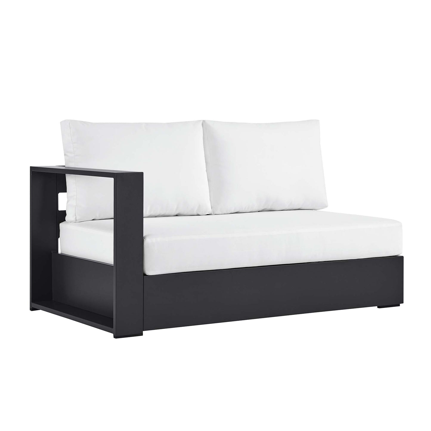 Modway - Tahoe Outdoor Patio Powder-Coated Aluminum Modular Left-Facing Loveseat by Modway  Outdoor Furniture Sofa Sectionals White - EEI-6629-GRY-WHI