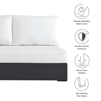 Modway - Tahoe Outdoor Patio Powder-Coated Aluminum Modular Left-Facing Loveseat by Modway  Outdoor Furniture Sofa Sectionals White - EEI-6629-GRY-WHI