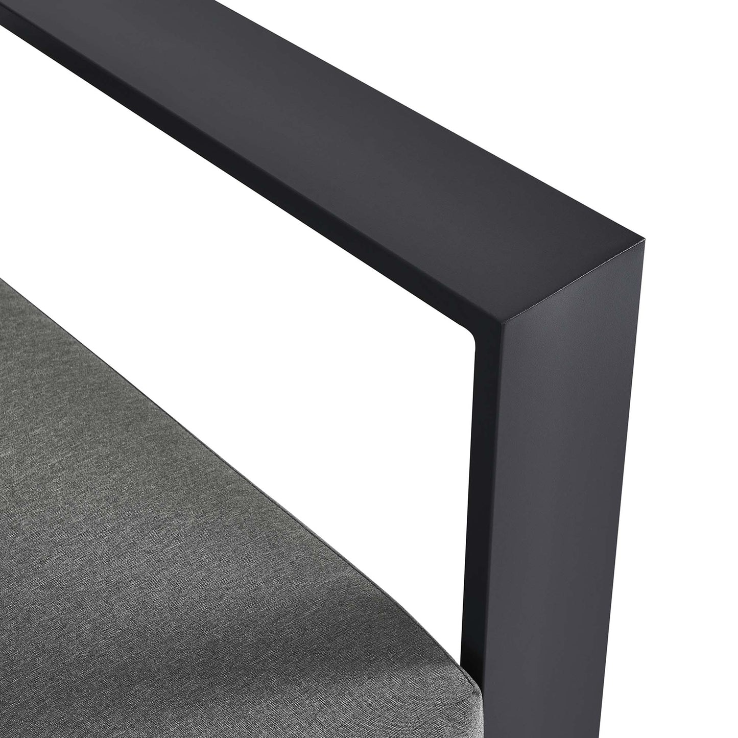 Modway - Tahoe Outdoor Patio Powder-Coated Aluminum Modular Right-Facing Loveseat by Modway  Outdoor Furniture Sofa Sectionals Brown - EEI-6630-GRY-CHA