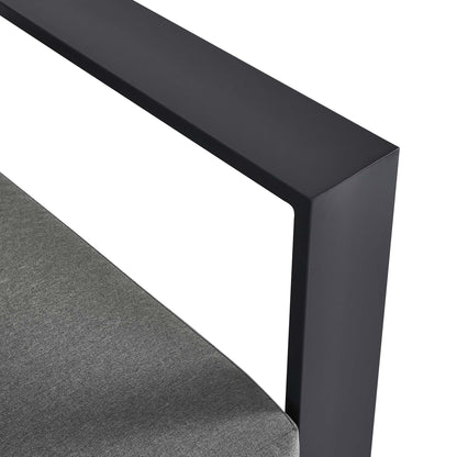 Modway - Tahoe Outdoor Patio Powder-Coated Aluminum Modular Right-Facing Loveseat by Modway  Outdoor Furniture Sofa Sectionals Brown - EEI-6630-GRY-CHA