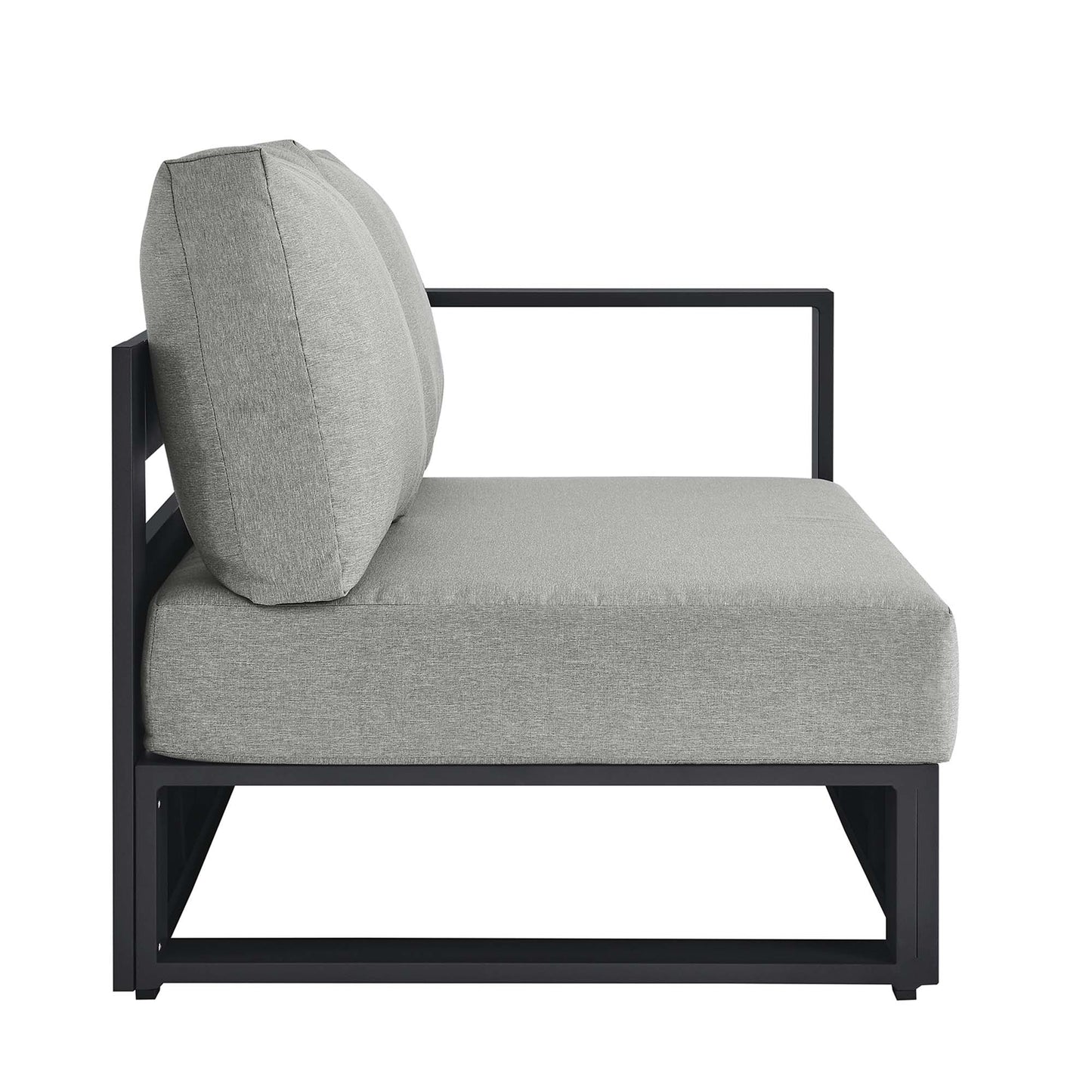 Modway - Tahoe Outdoor Patio Powder-Coated Aluminum Modular Right-Facing Loveseat by Modway  Outdoor Furniture Sofa Sectionals Gray - EEI-6630-GRY-GRY