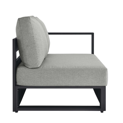 Modway - Tahoe Outdoor Patio Powder-Coated Aluminum Modular Right-Facing Loveseat by Modway  Outdoor Furniture Sofa Sectionals Gray - EEI-6630-GRY-GRY