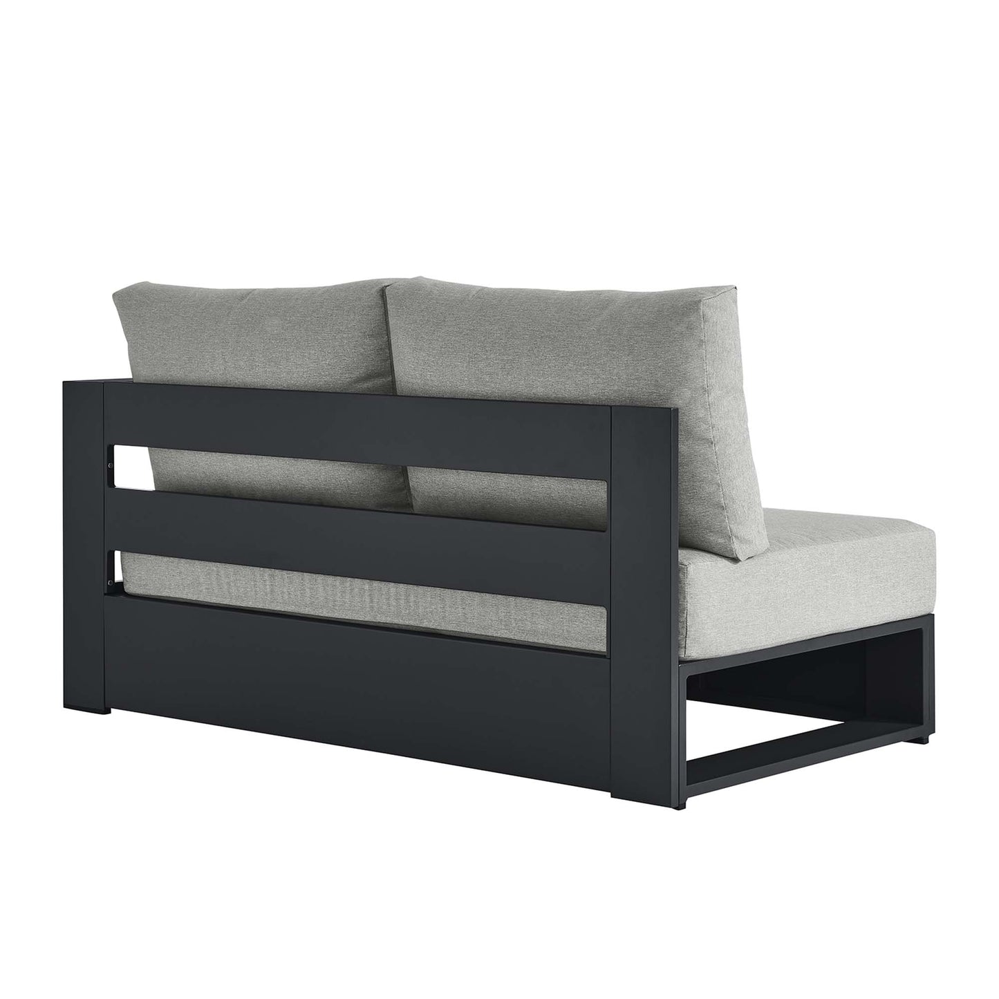Modway - Tahoe Outdoor Patio Powder-Coated Aluminum Modular Right-Facing Loveseat by Modway  Outdoor Furniture Sofa Sectionals Gray - EEI-6630-GRY-GRY