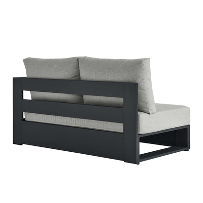 Modway - Tahoe Outdoor Patio Powder-Coated Aluminum Modular Right-Facing Loveseat by Modway  Outdoor Furniture Sofa Sectionals Gray - EEI-6630-GRY-GRY
